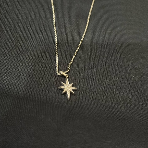 Brand New Never Worn Sterling Silver Cable North Star Pendant Necklace - Picture 2 of 3